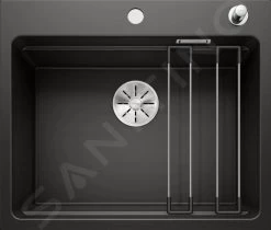 Blanco Etagon 6 - Lavello In Silgranit, 600x510 Mm, Con Comando Remoto Dello Scarico A Con Guide Scorrevoli, Nero 525889