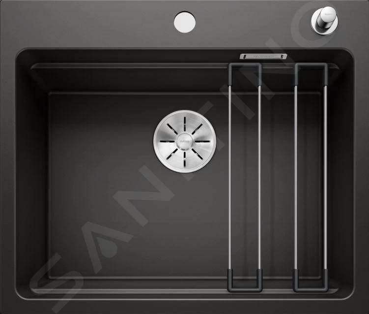 Blanco Etagon 6 - Lavello In Silgranit, 600x510 Mm, Con Comando Remoto Dello Scarico A Con Guide Scorrevoli, Nero 525889 3 Blanco Etagon 6 - Lavello In Silgranit, 600x510 Mm, Con Comando Remoto Dello Scarico A Con Guide Scorrevoli, Nero 525889
