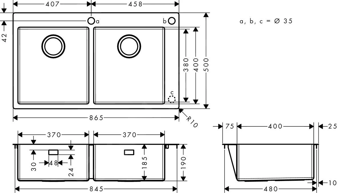 Hansgrohe Lavelli - Lavello Ad Incasso S712-F765, Acciaio Inox 43311800 4 Hansgrohe Lavelli - Lavello Ad Incasso S712-F765, Acciaio Inox 43311800 - immagine 2