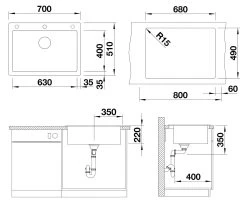 Blanco Pleon 8 - Lavello In Silgranit, 700x510 Mm, Bianco 523047 -Forniture Per Attrezzature Da Cucina 5c18b5d256bb5bea9a6fc49b 1