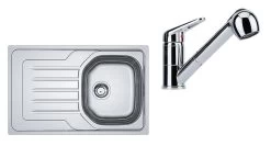 Franke Set - Set N75, Lavello In Acciaio Inox OLN 611-79 E Miscelatore FC 9547.031, Acciaio Inox/cromo 101.0618.830