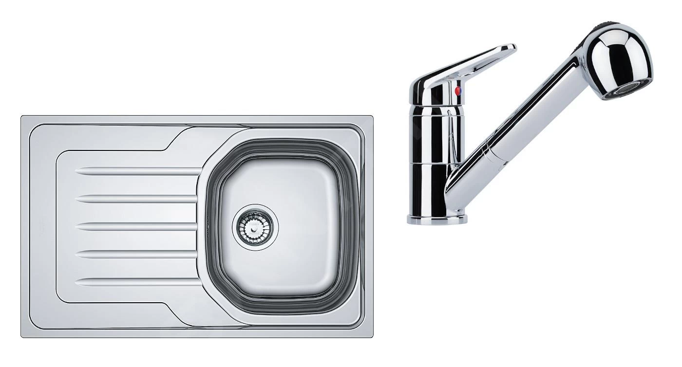 Franke Set - Set N75, Lavello In Acciaio Inox OLN 611-79 E Miscelatore FC 9547.031, Acciaio Inox/cromo 101.0618.830 3 Franke Set - Set N75, Lavello In Acciaio Inox OLN 611-79 E Miscelatore FC 9547.031, Acciaio Inox/cromo 101.0618.830