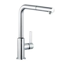 Kludi L-ine S - Miscelatore Monocomando Per Lavello, Con Braccio Di Erogazione Estraibile, Cromato 408510575