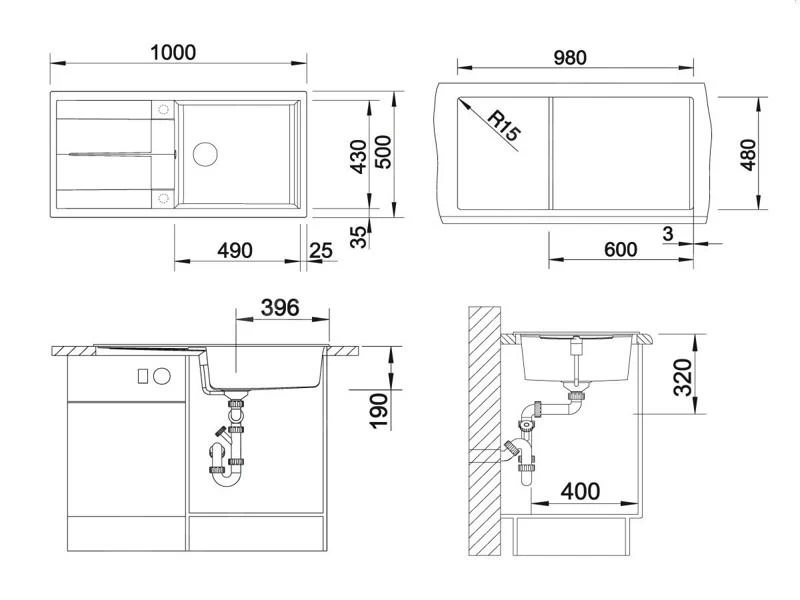 Blanco Metra XL 6 - Lavello In Silgranit, 1000x500 Mm, Color Alluminio 515135 4 Blanco Metra XL 6 - Lavello In Silgranit, 1000x500 Mm, Color Alluminio 515135 - immagine 2