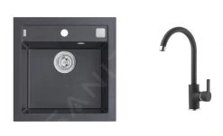 Alveus Set - Set Lavello Formic 20 E Miscelatore Tonia, Carbon SETA425