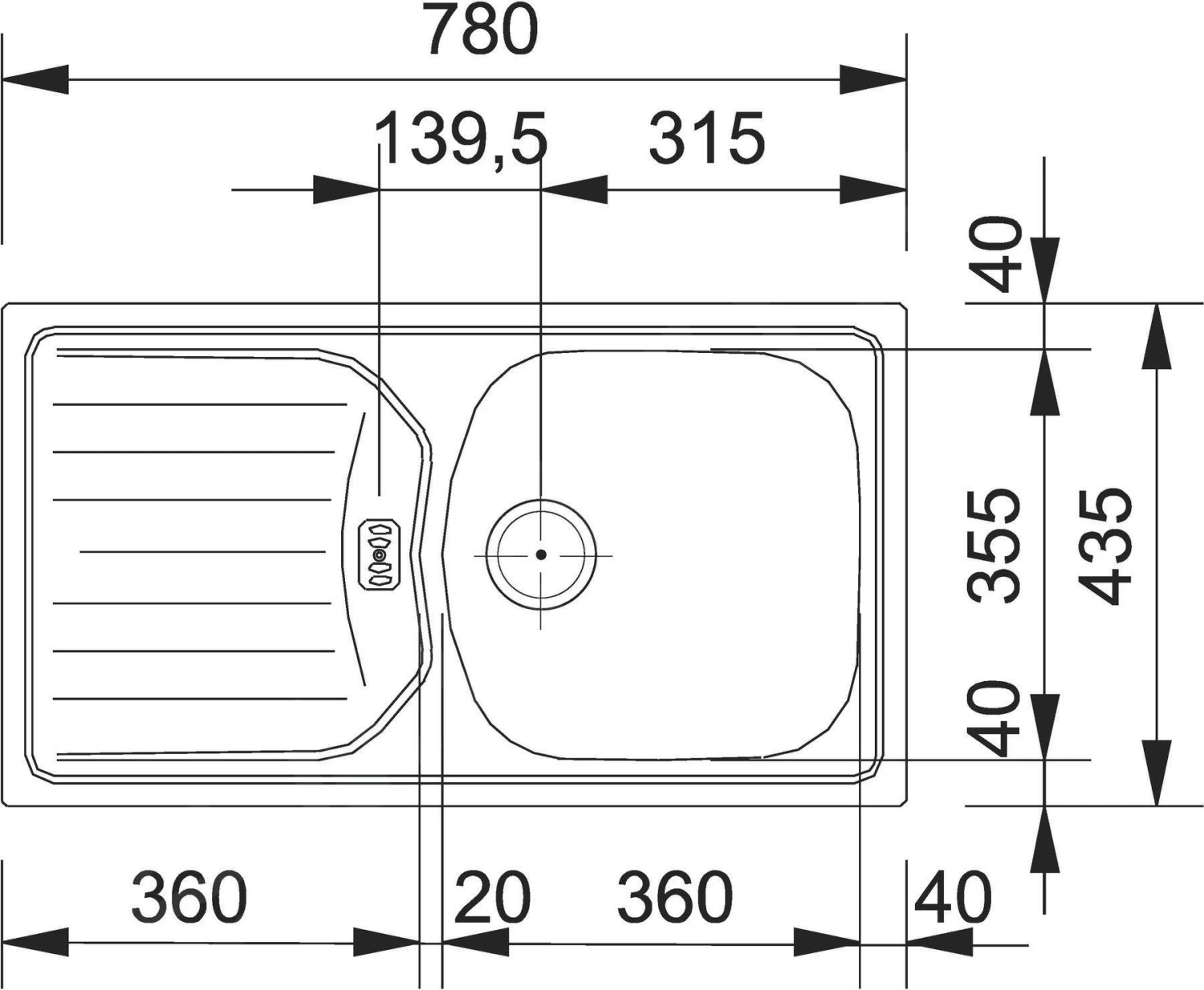 Franke Eurostar - Lavello ETN 614 N ETHOS, 780x435 Mm, Acciaio Inox 101.0684.385 4 Franke Eurostar - Lavello ETN 614 N ETHOS, 780x435 Mm, Acciaio Inox 101.0684.385 - immagine 2