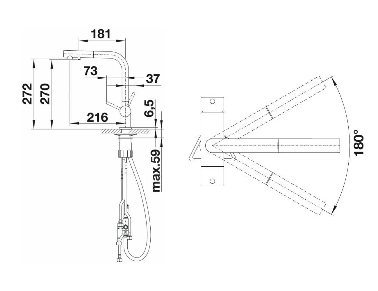 Blanco Fontas S II - Miscelatore Da Lavello Con Doccetta Estraibile E Funzione Di Filtraggio, Grigio Roccia 525207 4 Blanco Fontas S II - Miscelatore Da Lavello Con Doccetta Estraibile E Funzione Di Filtraggio, Grigio Roccia 525207 - immagine 2