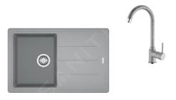 Franke Set - Set G173, Lavello In Fragranite BFG 611-78 E Miscelatore FP 9000.084, Pietra Grigia/pietra Grigia 114.0619.589