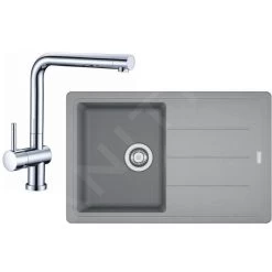 Franke Set - Set Da Cucina G97, Lavello In Granito BFG 611-78, Grigio Pietra + Miscelatore SAMOA, Cromo 114.0439.156