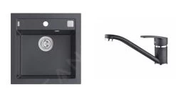 Alveus Set - Set Lavello Formic 20 E Miscelatore Nina, Carbon SETA071