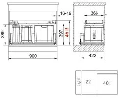 Franke Differenziatori - Pattumiera Incorporata Composta 350-90 121.0307.528 -Forniture Per Attrezzature Da Cucina 6a21df32aec1628ce953b65d