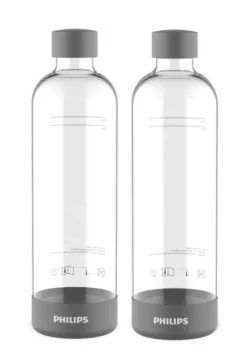 Philips GoZero - Bottiglia Per Soda Maker, 2 Pz, 1 Litro, Plastica/grigio ADD911GR/10