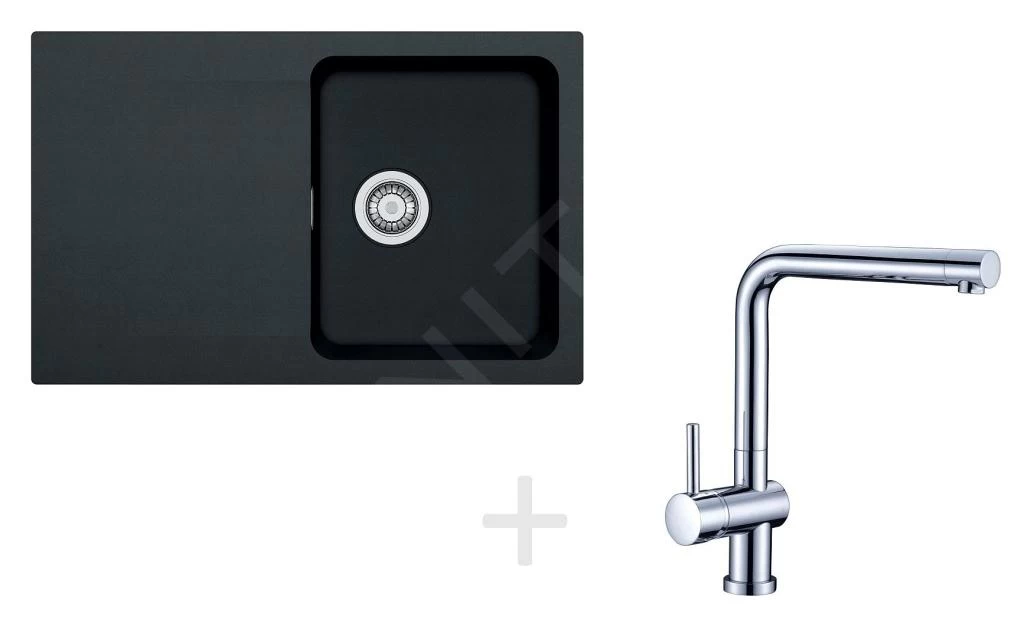 Franke Set - Set Da Cucina T31, Lavello In Tectonite OID 611-78, Nero + Miscelatore Samoa, Cromo 114.0366.061 3 Franke Set - Set Da Cucina T31, Lavello In Tectonite OID 611-78, Nero + Miscelatore Samoa, Cromo 114.0366.061