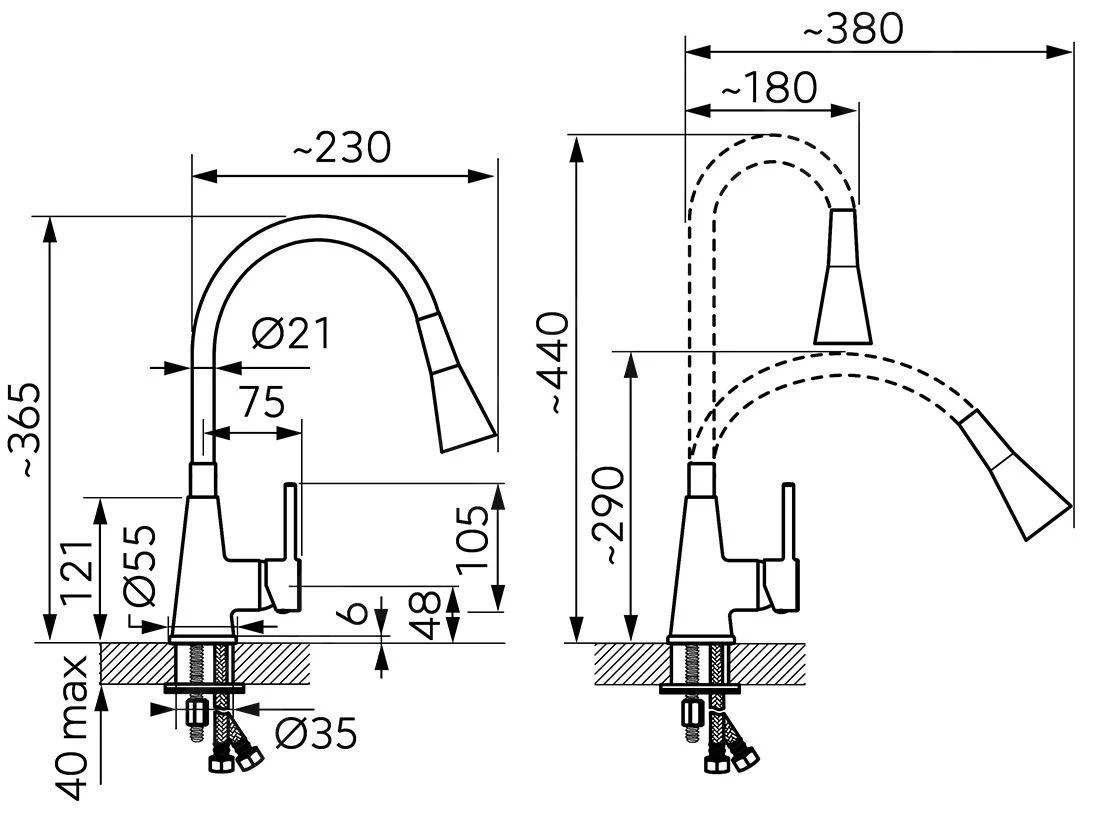 Novaservis Ferro - Miscelatore Da Lavello Con Braccio Di Erogazione Flessibile E Doccetta, Grigio/cromo 70720,0S 4 Novaservis Ferro - Miscelatore Da Lavello Con Braccio Di Erogazione Flessibile E Doccetta, Grigio/cromo 70720,0S - immagine 2