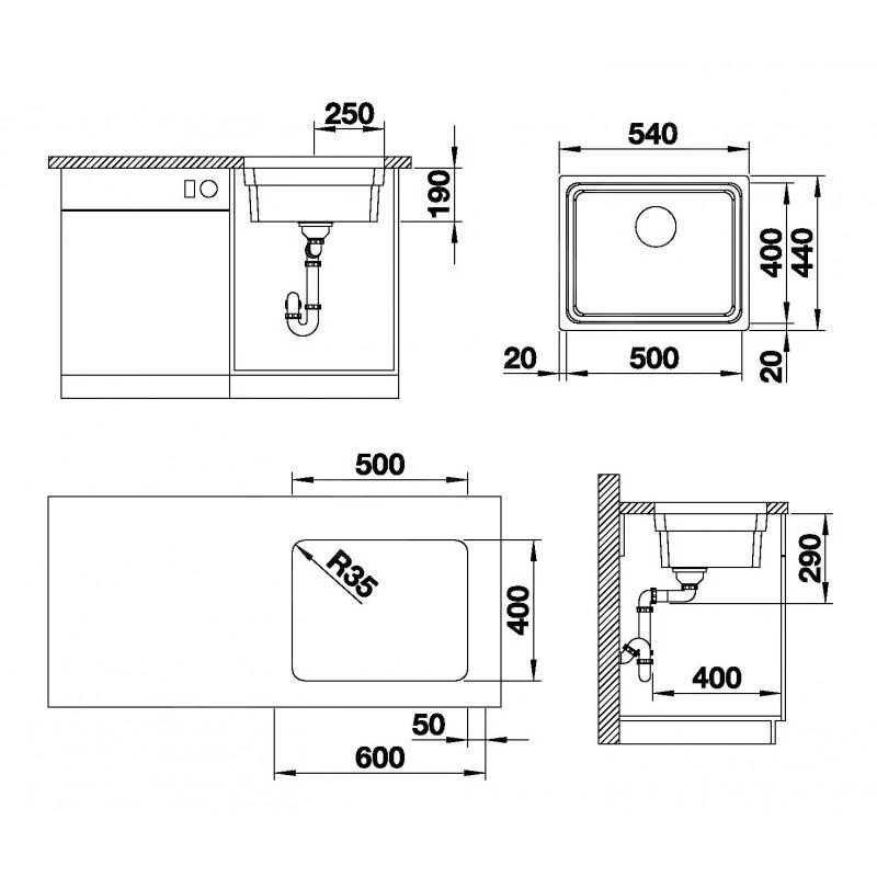 Blanco Etagon 500 - Lavello, 540x440 Mm, Con Barre Di Appoggio, Acciaio Inox 521841 4 Blanco Etagon 500 - Lavello, 540x440 Mm, Con Barre Di Appoggio, Acciaio Inox 521841 - immagine 2