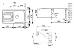 Franke Set - Set Per Cucina N35, Lavello In Acciaio Inox EFN 614-78 + Miscelatore FC 250.031, Cromo 101.0684.390 -Forniture Per Attrezzature Da Cucina 6f63f0c8c7a3f7359304d58f