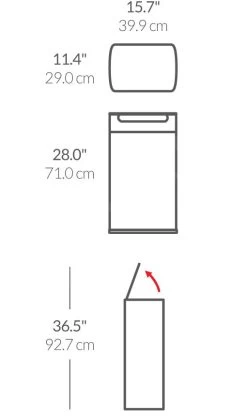 Simplehuman Pattumiere - Pattumiera 40 L, Touch-bar, Acciaio Inox Spazzolato CW2014 11 Simplehuman Pattumiere - Pattumiera 40 L, Touch-bar, Acciaio Inox Spazzolato CW2014 -Forniture Per Attrezzature Da Cucina 7002ef5c61f23393f9f0713f