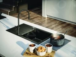 Alveus Cadit - Lavello In Granito 590x500 Mm, Con Comando Dello Scarico, Carbon 1132021 -Forniture Per Attrezzature Da Cucina 701a008434ce4de6e656826f