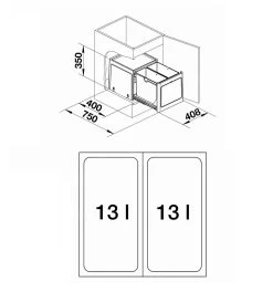 Blanco Botton Pro - Pattumiera Ad Incasso, Differenziata, 26 L 517468 -Forniture Per Attrezzature Da Cucina 702380ec025c013f31f675e6