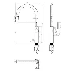 Sapho Rubinetteria - Miscelatore Da Lavello Con Doccetta Estraibile, Nero Opaco FR576B -Forniture Per Attrezzature Da Cucina 70cec00f4c406f8988382055