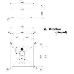 Sapho Epic - Lavello 440x430x200 Mm, R10, Acciaio Inox EP428 -Forniture Per Attrezzature Da Cucina 71c3758bd31822f6a1e64c59