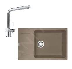 Franke Set - Set Da Cucina G75, Lavello In Fragranite MRG 611-78 BB E Miscelatore Samoa, Cashmere/cromo 114.0510.376