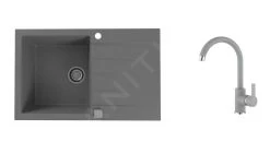 Alveus Set - Set Lavello In Granito Cadit 20 E Miscelatore Tonia, Concrete SETA20013