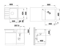 Blanco Lemis 45 - Lavello, 605x500 Mm, Con Comando Remoto Dello Scarico, Acciaio Inox Spazzolato 525114 6 Blanco Lemis 45 - Lavello, 605x500 Mm, Con Comando Remoto Dello Scarico, Acciaio Inox Spazzolato 525114 -Forniture Per Attrezzature Da Cucina 7d2cc230bfa13abd409acecc