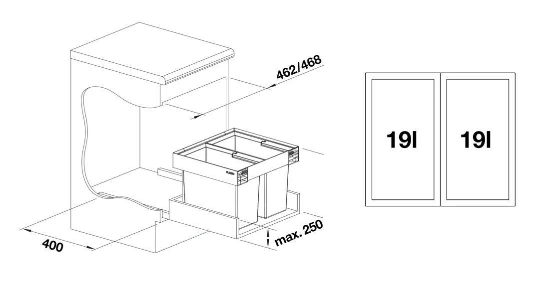 Blanco Flexon II - Pattumiera Incorporata, Differenziata, Capienza 38 L 526639 4 Blanco Flexon II - Pattumiera Incorporata, Differenziata, Capienza 38 L 526639 - immagine 2