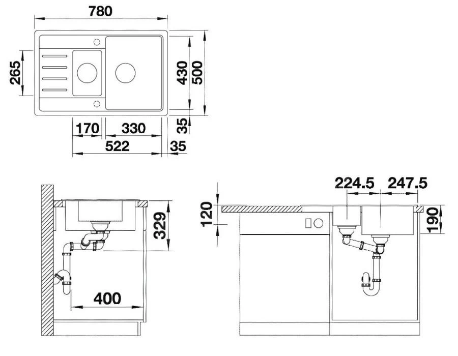 Blanco Legra 6 - Lavello In Silgranit, 780x500 Mm, Antracite 521302 4 Blanco Legra 6 - Lavello In Silgranit, 780x500 Mm, Antracite 521302 - immagine 2