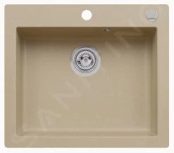 Alveus Cortina - Lavello In Granito 570x500 Mm, Con Comando Dello Scarico, Beige 1133446