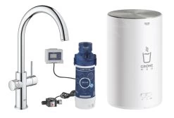 Grohe Red - Miscelatore Per Lavello Duo Con Boiler E Sistema Di Filtraggio, Serbatoio M, Cromato 30083001