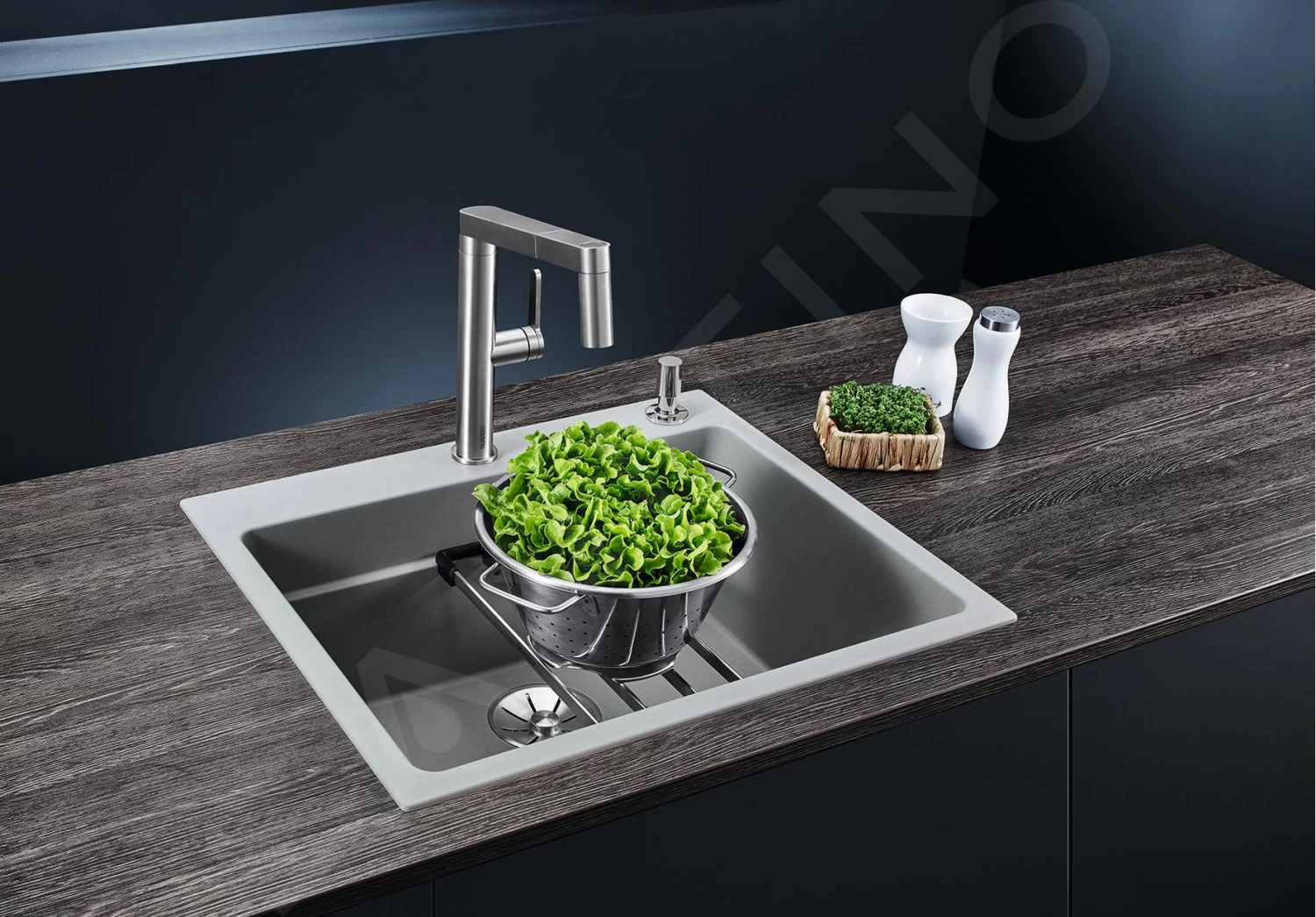 Blanco Etagon 6 - Lavello In Silgranit, 600x510 Mm, Con Comando Remoto Dello Scarico A Con Guide Scorrevoli, Nero 525889 5 Blanco Etagon 6 - Lavello In Silgranit, 600x510 Mm, Con Comando Remoto Dello Scarico A Con Guide Scorrevoli, Nero 525889 - immagine 3