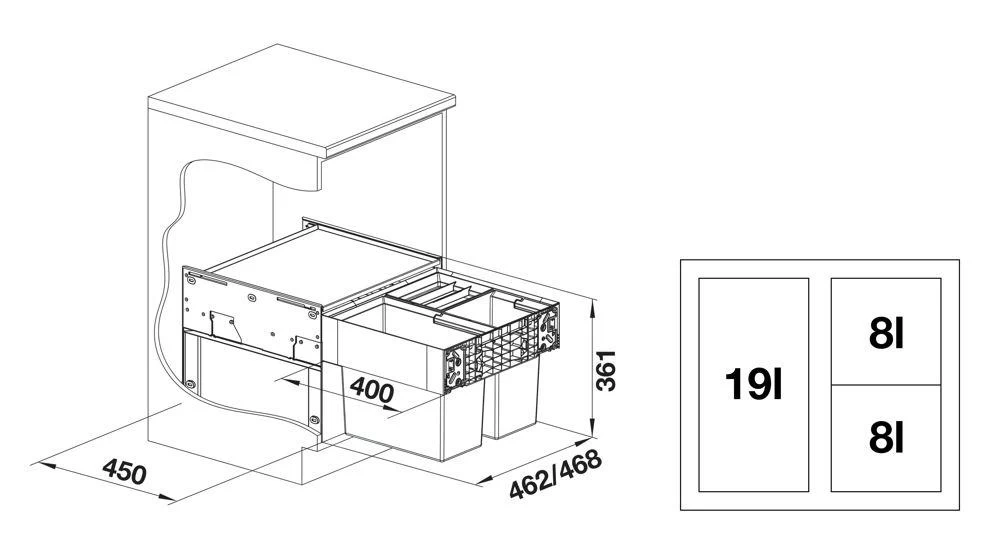 Blanco Select - Pattumiera Incorporata, Differenziata, Capienza 35 L 526202 4 Blanco Select - Pattumiera Incorporata, Differenziata, Capienza 35 L 526202 - immagine 2