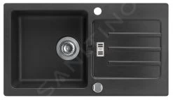 Alveus Victoria - Lavello In Granito 770x430 Mm, Con Comando Dello Scarico, Carbon 1133455