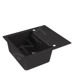 Alveus Cadit - Lavello In Granito 590x500 Mm, Con Comando Dello Scarico, Carbon 1132021 -Forniture Per Attrezzature Da Cucina 889c7e8347eab889264a00c4