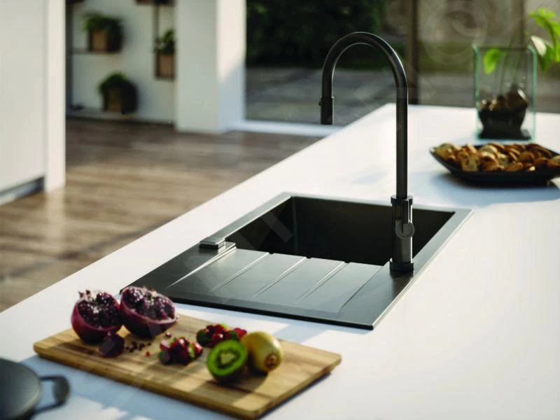 Alveus Cadit - Lavello In Granito 790x500 Mm, Con Comando Dello Scarico, Carbon 1132026 6 Alveus Cadit - Lavello In Granito 790x500 Mm, Con Comando Dello Scarico, Carbon 1132026 - immagine 4