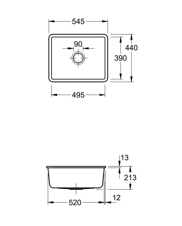 Villeroy & Boch Subway 60 - Lavello In Ceramica 55x44 Cm, CeramicPlus, Stone White 331001RW 4 Villeroy & Boch Subway 60 - Lavello In Ceramica 55x44 Cm, CeramicPlus, Stone White 331001RW - immagine 2