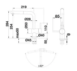 Blanco Linus S-F - Miscelatore Da Lavello Con Bocca Di Erogazione Estraibile, Sottofinestra, Cromo 514276 -Forniture Per Attrezzature Da Cucina 947886710bc8b8d2b078761b 1