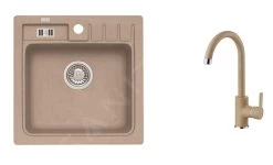 Alveus Set - Set Lavello Niagara 20 E Miscelatore Tonia, Beige SETA102