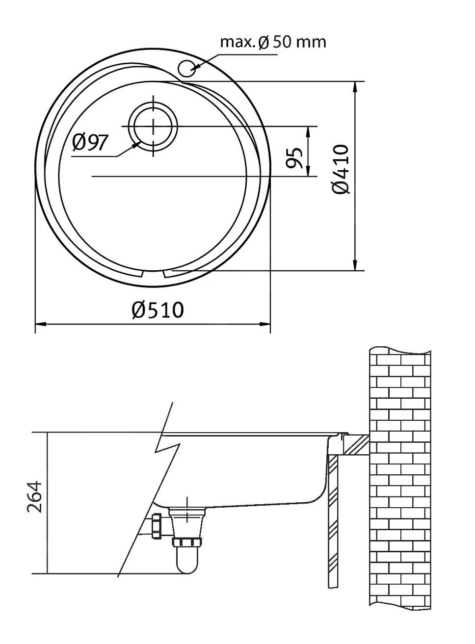Franke Rondo - Lavello In Acciaio Inox RON 610-41, Diametro 510 Mm 101.0684.383 4 Franke Rondo - Lavello In Acciaio Inox RON 610-41, Diametro 510 Mm 101.0684.383 - immagine 2