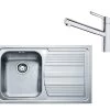 Franke Set - Set N83, Lavello In Acciaio Inox LLX 611/2 E Miscelatore FC 3055.031, Inox/cromo 101.0650.597