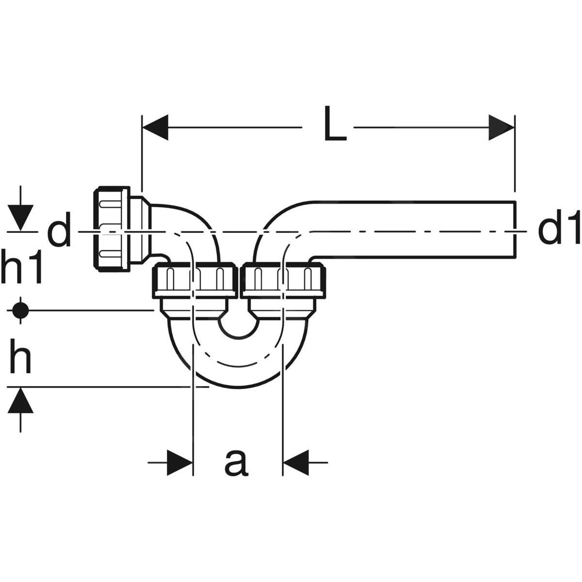 Geberit Accessori - Sifone Per Lavello, Con Raccordo A Compressione, Ingresso E Uscita Orizzontali, D 50 Mm, D1 50 Mm 152.040.16.1 4 Geberit Accessori - Sifone Per Lavello, Con Raccordo A Compressione, Ingresso E Uscita Orizzontali, D 50 Mm, D1 50 Mm 152.040.16.1 - immagine 2