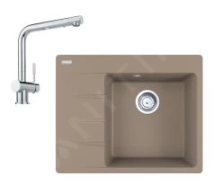 Franke Set - Set G220, Lavello In Fragranite CNG 611-62 TL/7 E Miscelatore Samoa, Cashmere/cromo 114.0650.745