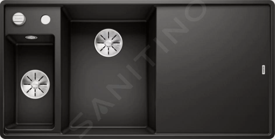 Blanco Axia III 6 - Lavello In Silgranit, 990x500 Mm, Con Comando Remoto Dello Scarico E Accessori, Nero 525852 3 Blanco Axia III 6 - Lavello In Silgranit, 990x500 Mm, Con Comando Remoto Dello Scarico E Accessori, Nero 525852