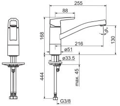 Hansa Polo - Miscelatore Monocomando Per Lavello, Cromato 51482293 -Forniture Per Attrezzature Da Cucina 9b9a32ff4e9352c82d220e47