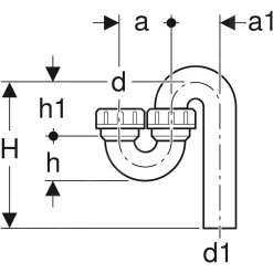 Geberit Accessori - Sifone Per Lavello, Con Raccordo A Compressione, Ingresso E Uscita Verticali, D 50 Mm, D1 50 Mm 152.038.16.1 -Forniture Per Attrezzature Da Cucina 9be9b2816afcba98e0fea39f 2