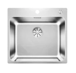 Blanco Solis 500 - Lavello, 540x500 Mm, Con Comando Eccentrico Dello Scarico PushControl, Acciaio Inox Spazzolato 526124