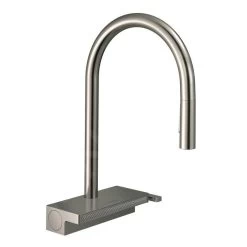 Hansgrohe M81 - Miscelatore Da Lavello Aquno Select Con Doccetta Estraibile E Getto Doccia Piatto, SBox, Simil Inox 73831800