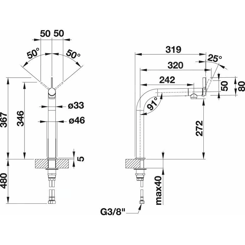 Blanco Vonda - Miscelatore Da Lavello, Acciaio Inox Spazzolato 518435 4 Blanco Vonda - Miscelatore Da Lavello, Acciaio Inox Spazzolato 518435 - immagine 2